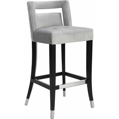 Hart Velvet Bar Stool by TOV Furniture. Made from velvet, birch in a transitional style.