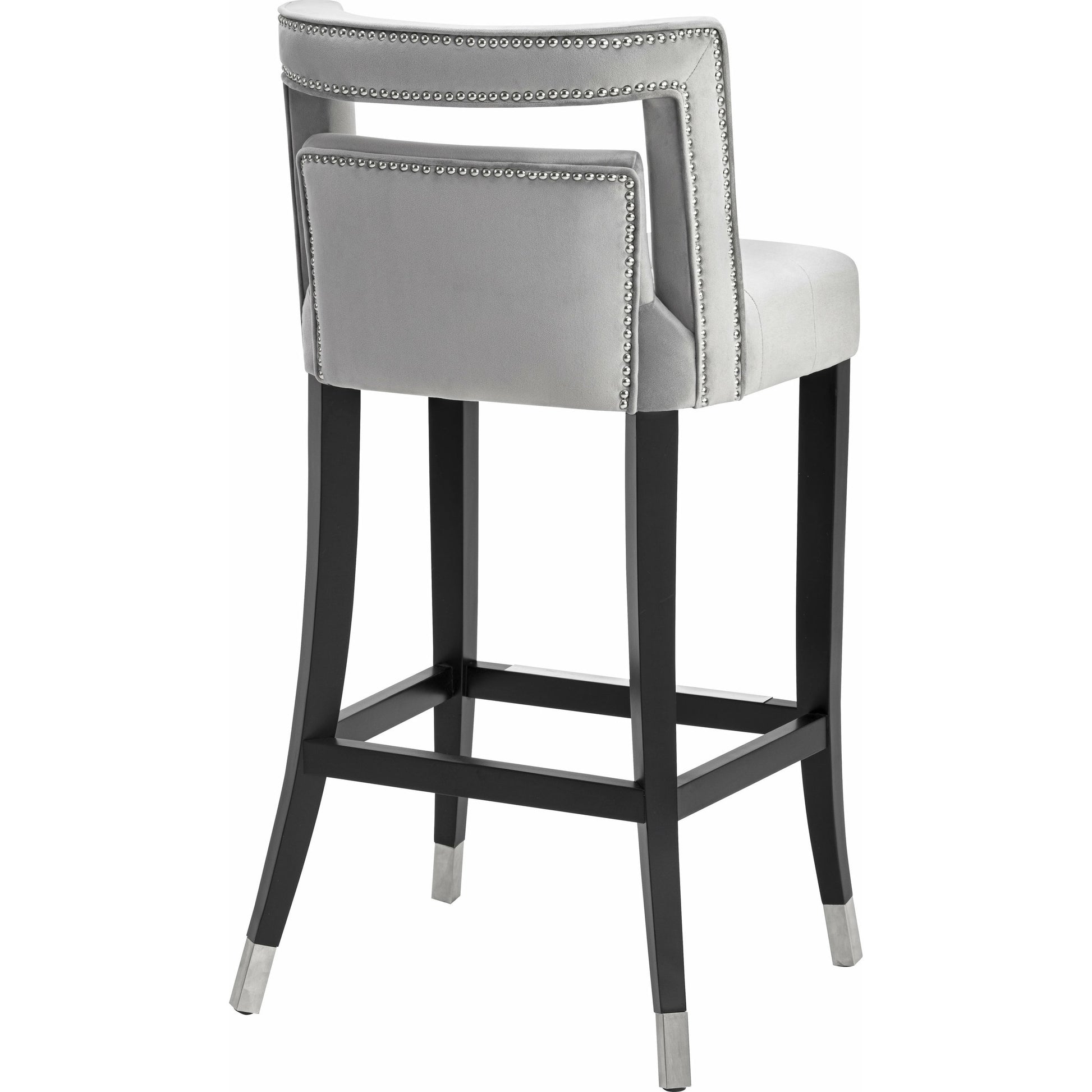Hart Velvet Bar Stool by TOV Furniture. Made from velvet, birch in a transitional style.
