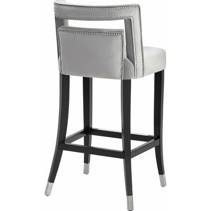 Hart Velvet Bar Stool by TOV Furniture. Made from velvet, birch in a transitional style.