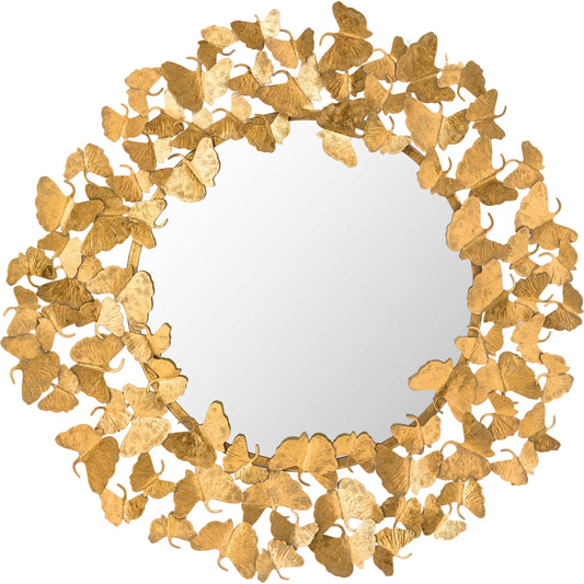Lyrical Mirror by TOV Furniture in gold. Made from glass in a eclectic & global style.
