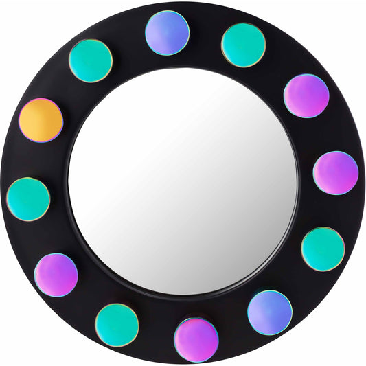 Rockstar Mirror by TOV Furniture in black. Made from iron in a modern style.