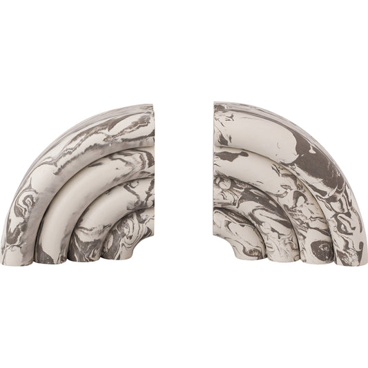 Marble Bookends (Set of 2) by TOV Furniture in grey. Made from concrete in a eclectic & global style.