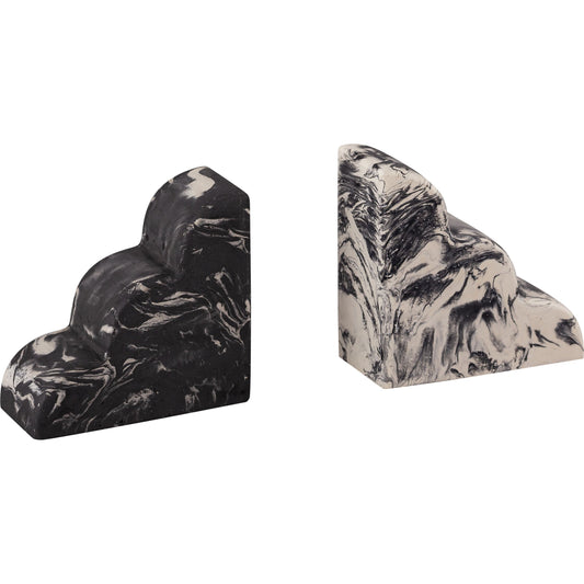 White And Grey Bookends (Set of 2) by TOV Furniture in natural. Made from concrete in a eclectic & global style.