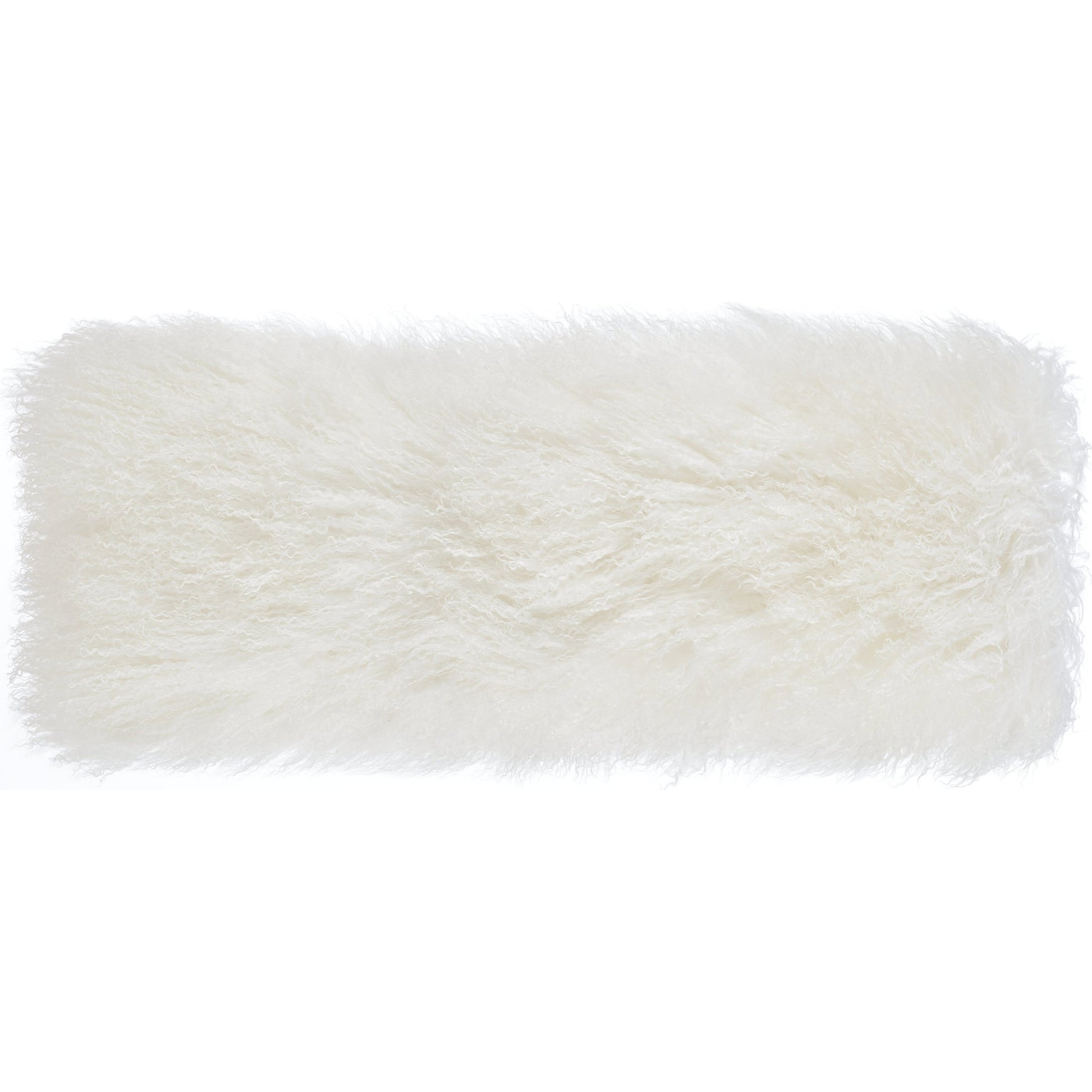 Tibetan Sheep Long Pillow by TOV Furniture in blue. Made from sheepskin in a modern style.