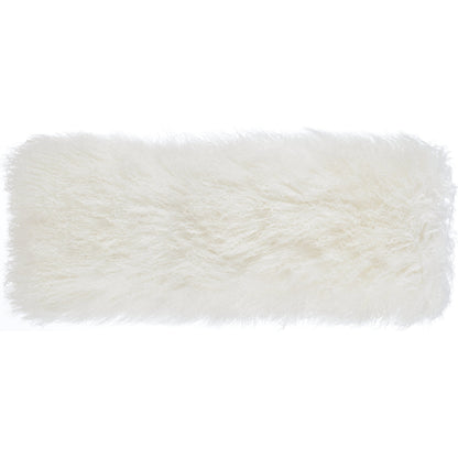 Tibetan Sheep Long Pillow by TOV Furniture in blue. Made from sheepskin in a modern style.