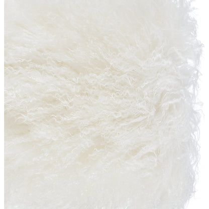 Tibetan Sheep Long Pillow by TOV Furniture in blue. Made from sheepskin in a modern style.