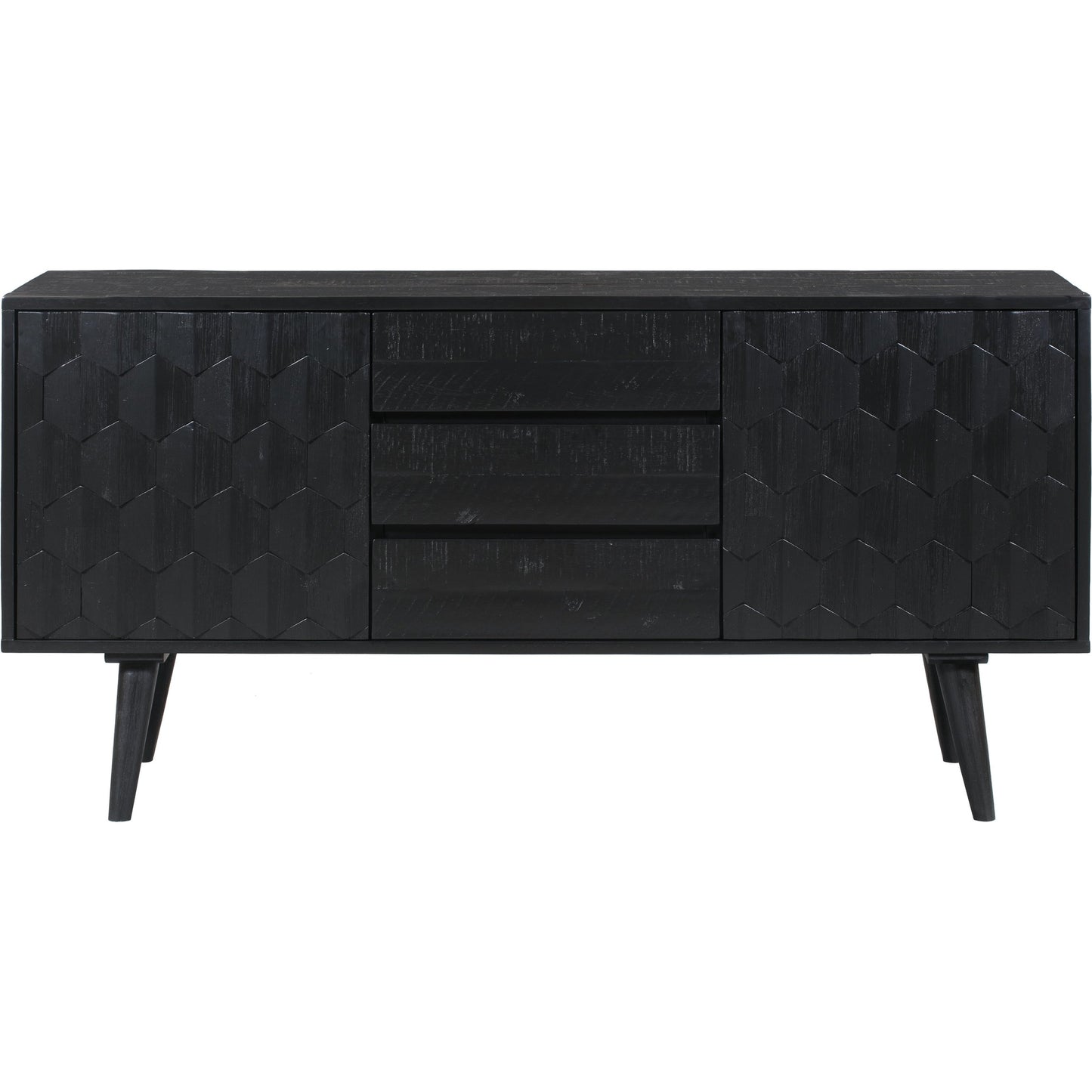 000 SR-389811 | Additional Silo | Valentina Buffet by TOV Furniture in rubbed black. Made from solid acacia, mdf, acacia veneer in a modern style.