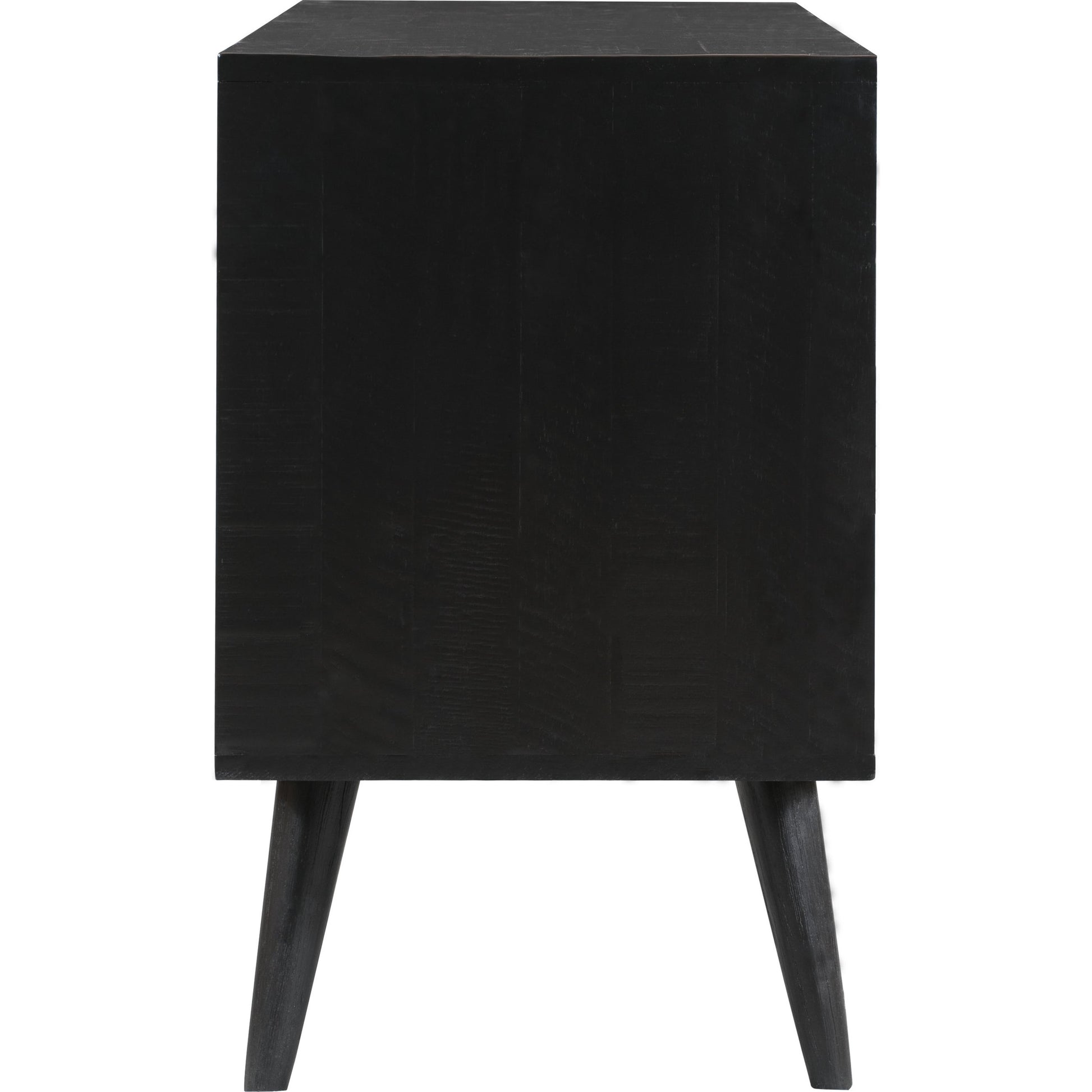 Valentina Buffet by TOV Furniture in rubbed black. Made from solid acacia, mdf, acacia veneer in a modern style.