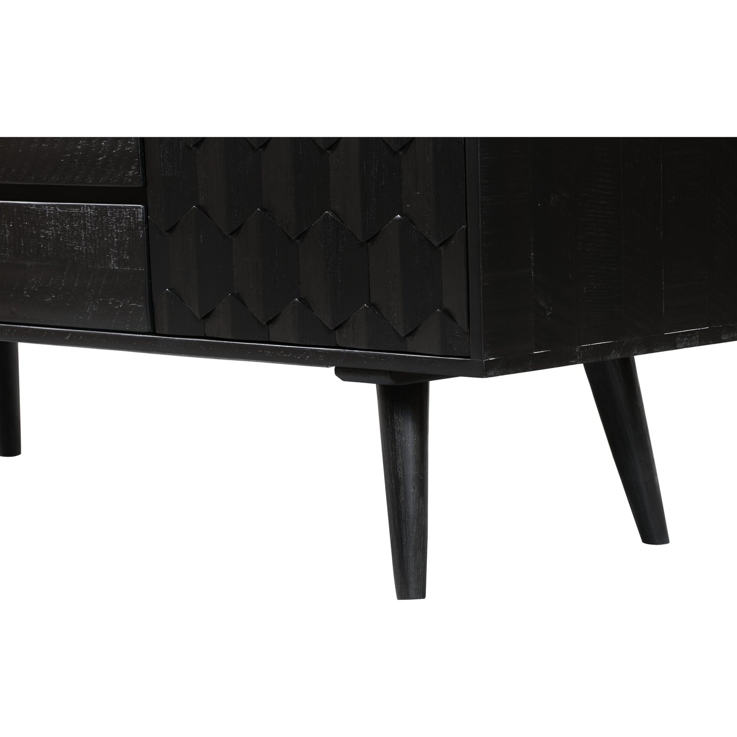 007 SR-389811 | Additional Silo | Valentina Buffet by TOV Furniture in rubbed black. Made from solid acacia, mdf, acacia veneer in a modern style.