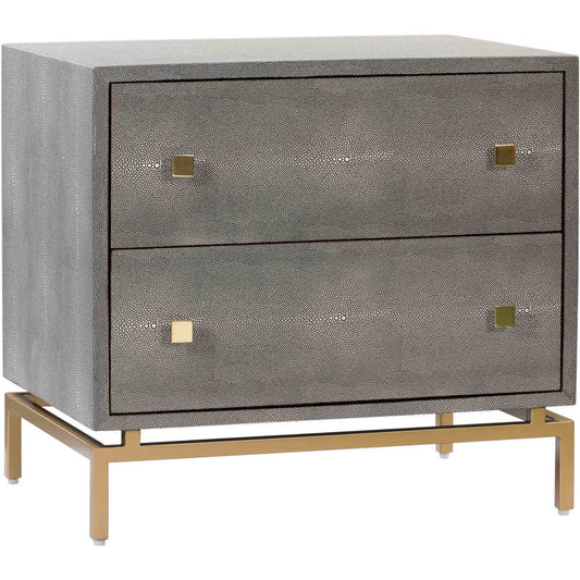 Pesce Nightstand by TOV Furniture in gray. Made from mdf in a modern style.