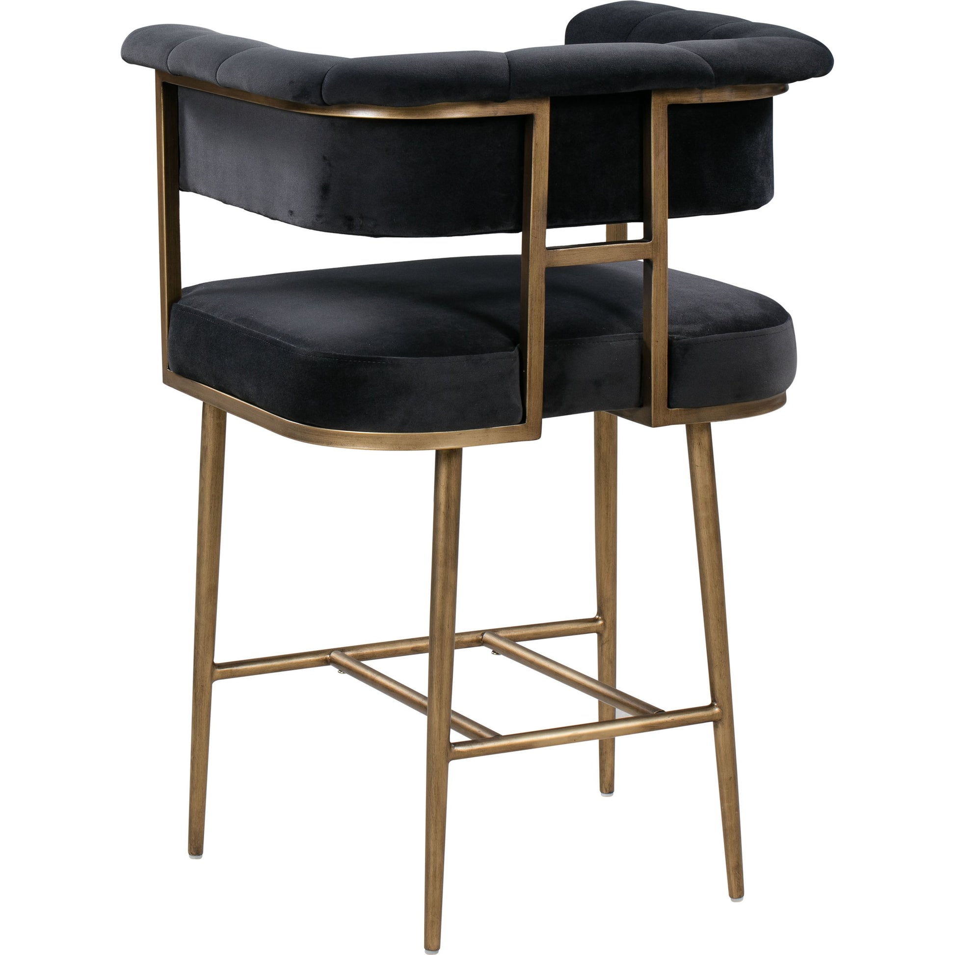 Astrid Counter Stool by TOV Furniture in blush. Made from velvet in a modern style.