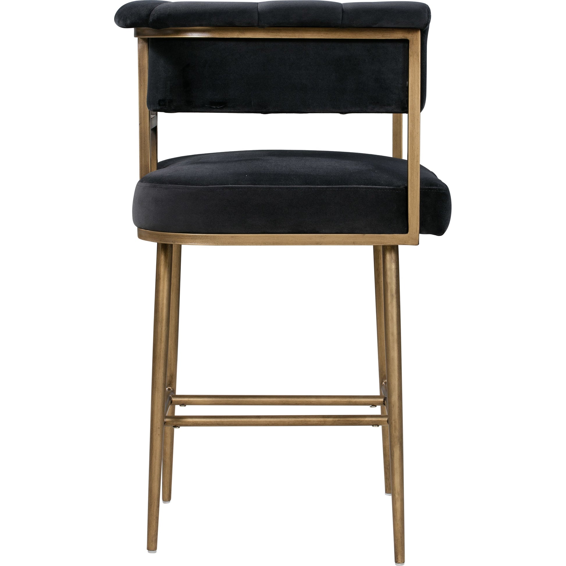 Astrid Counter Stool by TOV Furniture in blush. Made from velvet in a modern style.