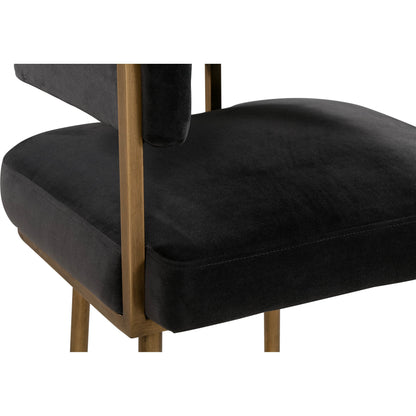 Astrid Counter Stool by TOV Furniture in blush. Made from velvet in a modern style.