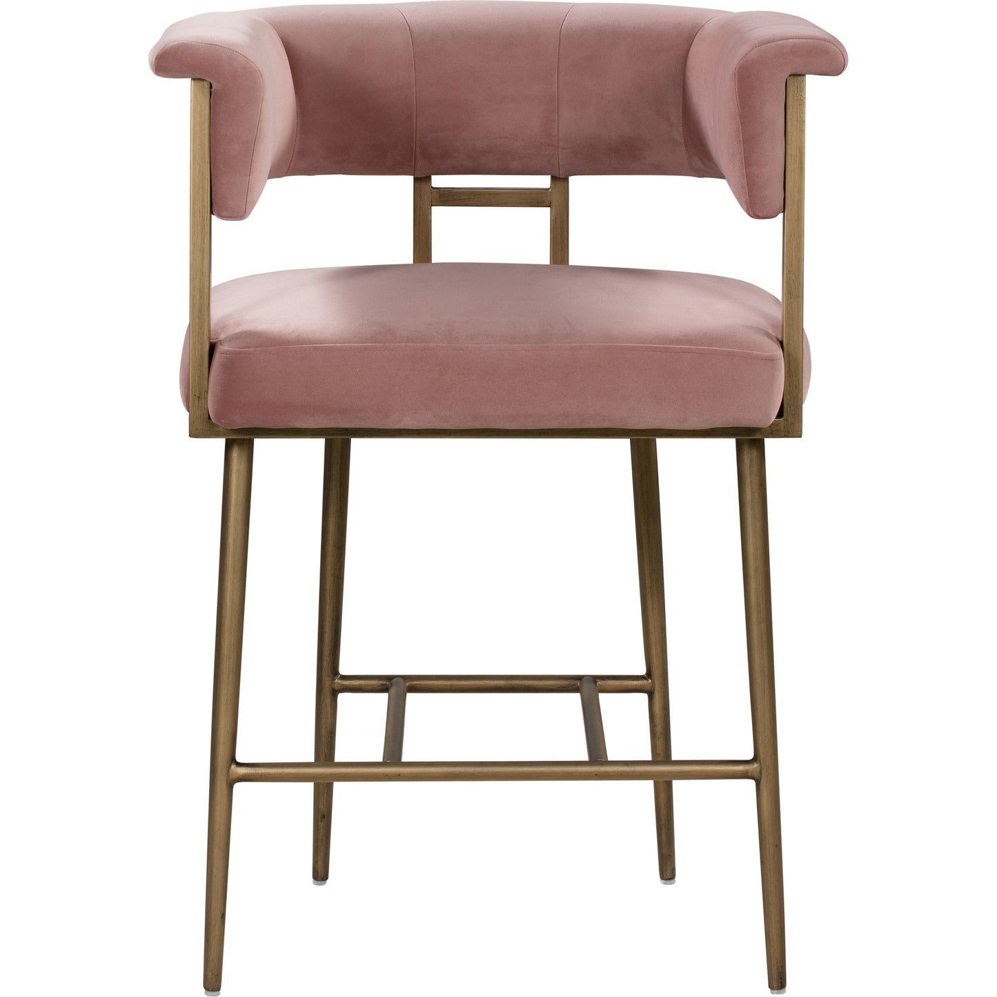 004 SR-389533 | Additional Silo | Astrid Counter Stool by TOV Furniture in blush. Made from velvet in a modern style.