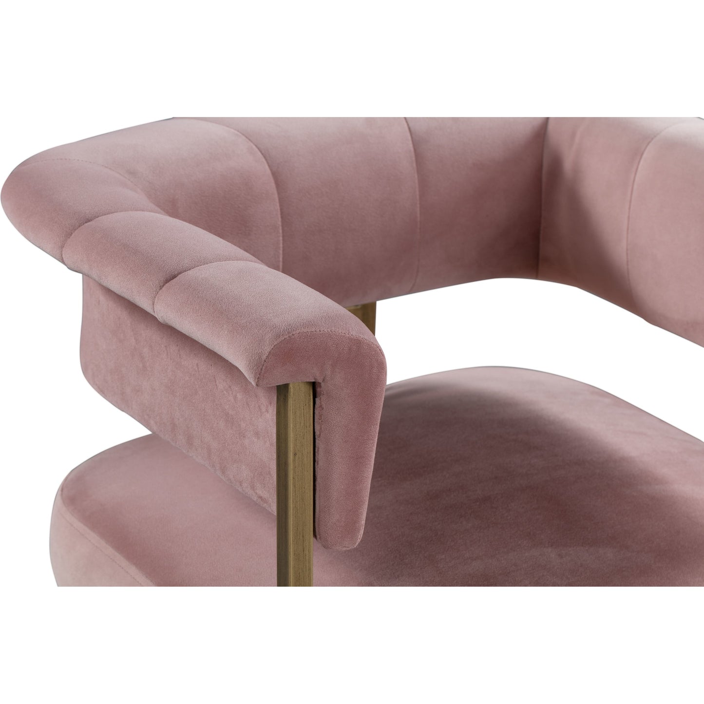 010 SR-389533 | Closeup | Astrid Counter Stool by TOV Furniture in blush. Made from velvet in a modern style.