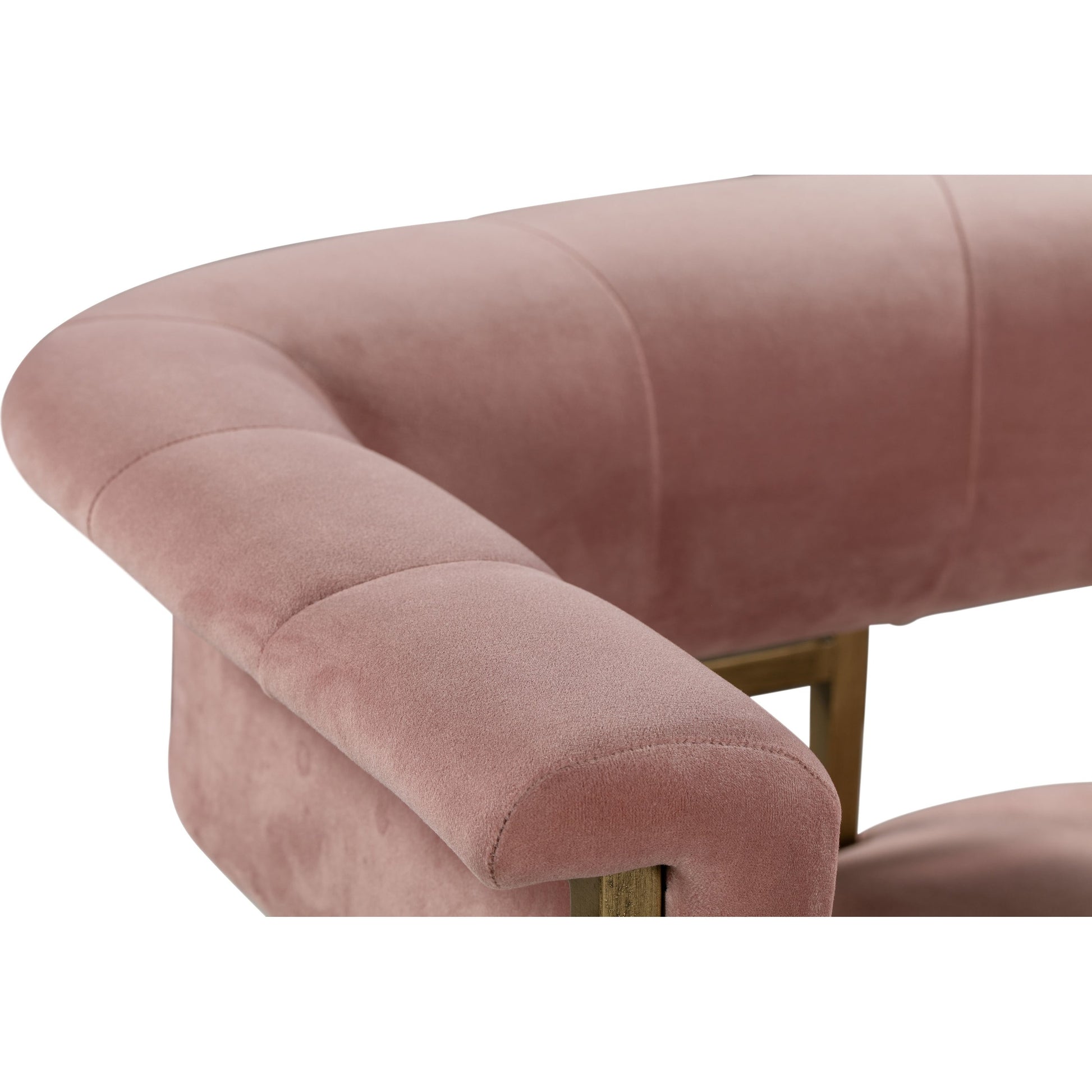 Astrid Counter Stool by TOV Furniture in blush. Made from velvet in a modern style.