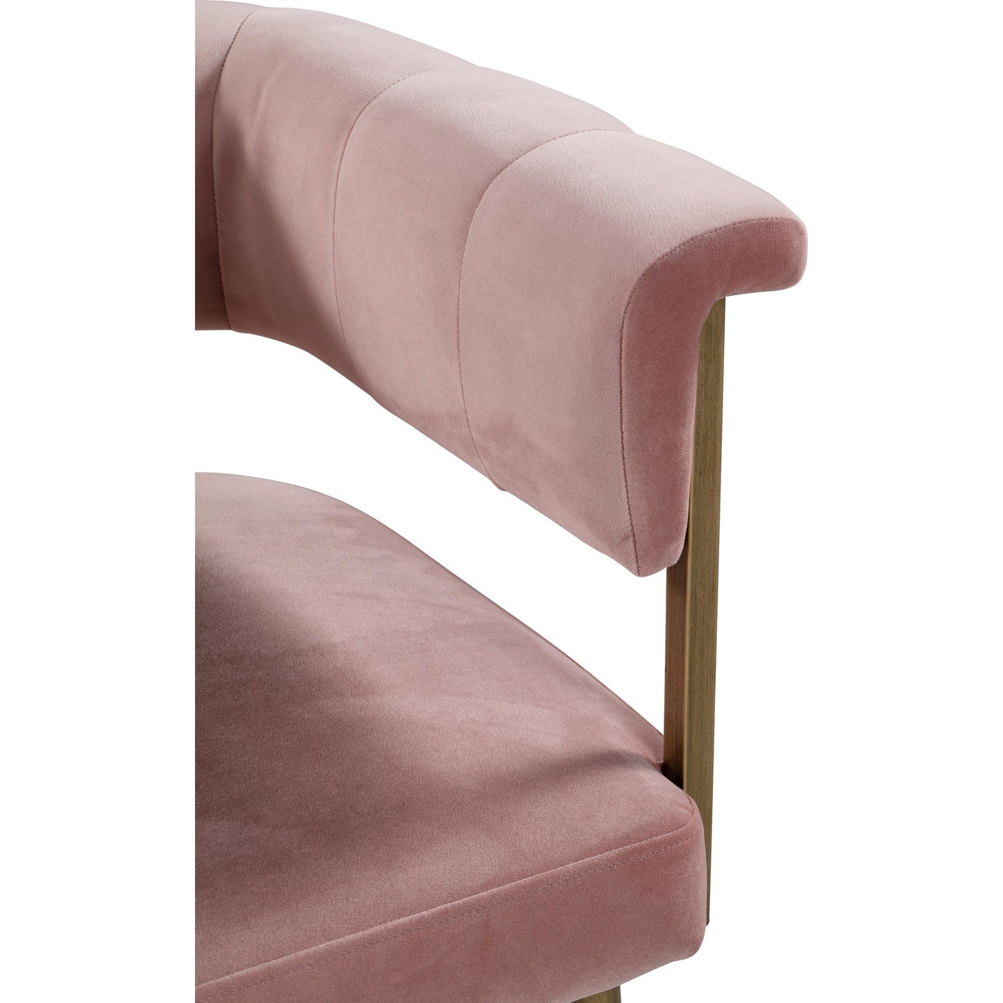 008 SR-389533 | Closeup | Astrid Counter Stool by TOV Furniture in blush. Made from velvet in a modern style.
