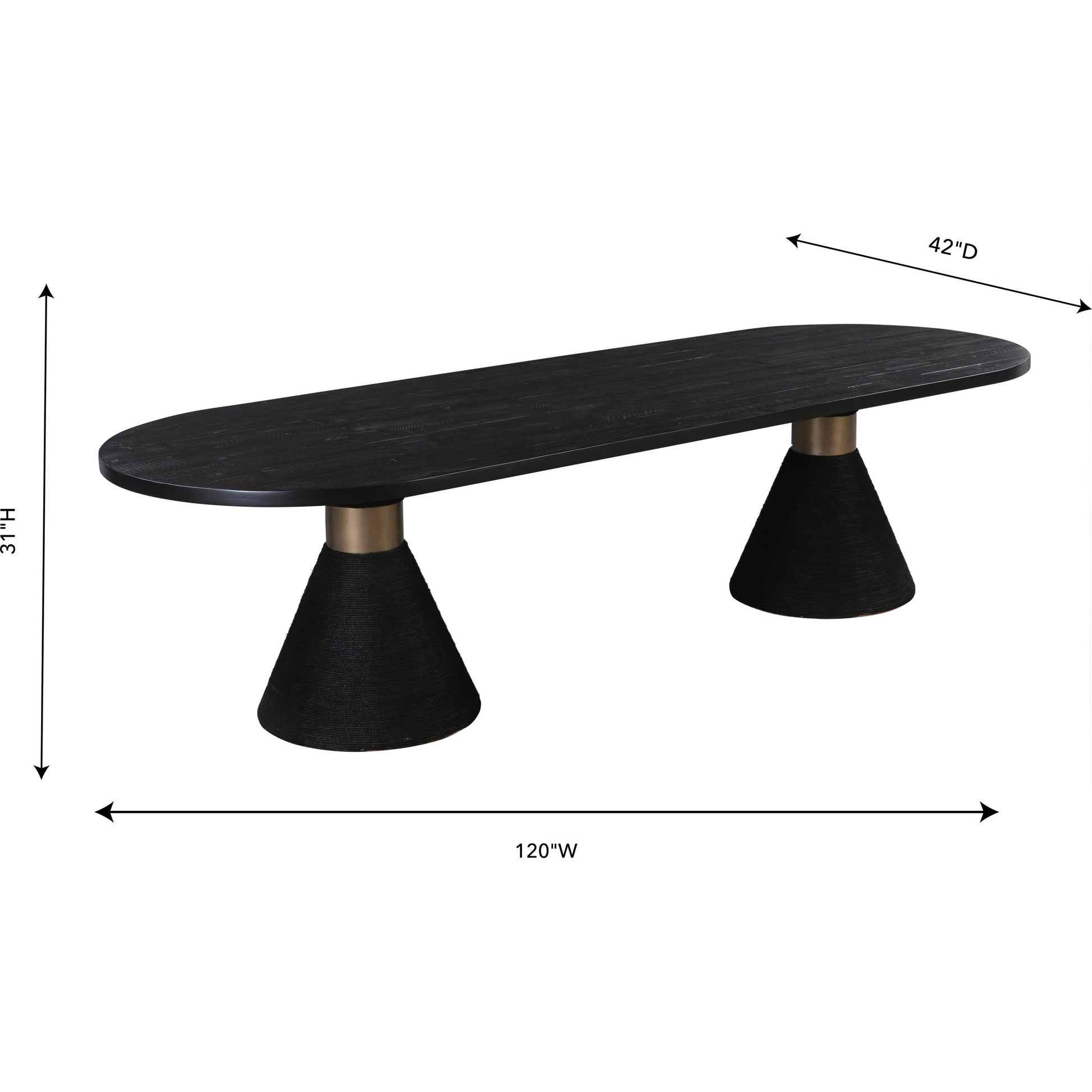 Rishi Table by TOV Furniture. Made from acacia in a modern style.