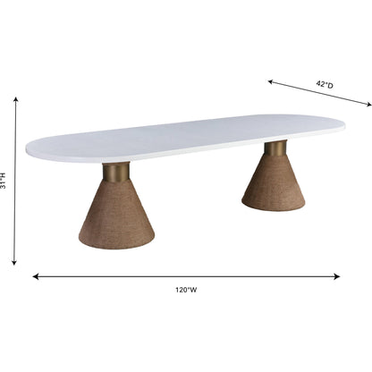 Rishi Table by TOV Furniture. Made from acacia in a modern style.