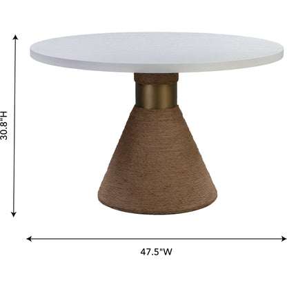 Rishi Round Table by TOV Furniture. Made from acacia in a modern style.
