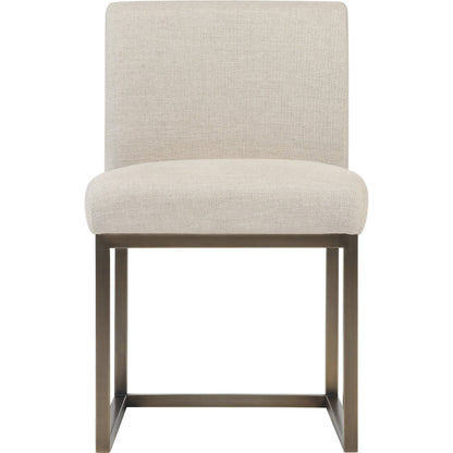 Haute Linen Chair by TOV Furniture in beige. Made from linen in a modern style.