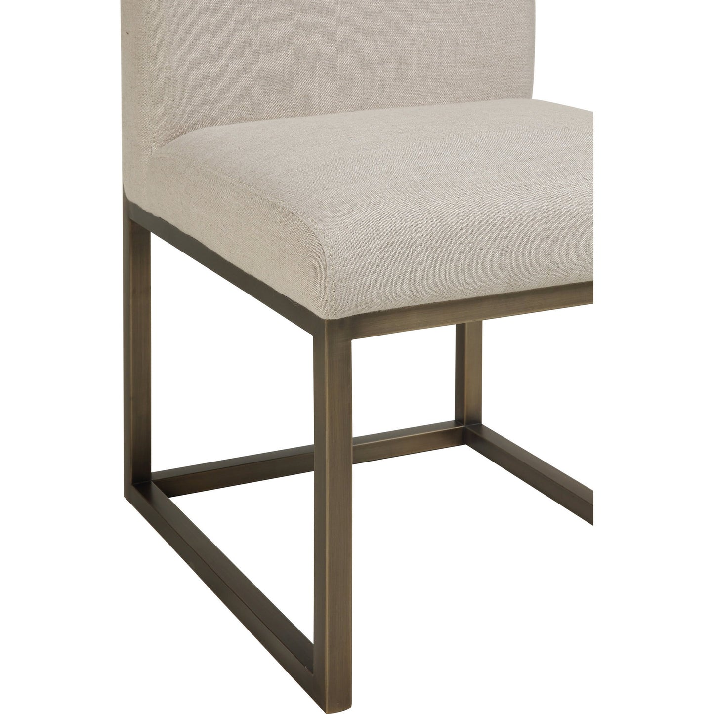 005 S-245493 | Closeup | Haute Linen Chair by TOV Furniture in beige. Made from linen in a modern style.