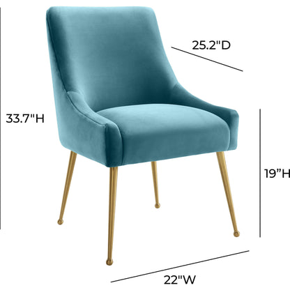 Beatrix Side Chair by TOV Furniture. Made from velvet in a modern style.