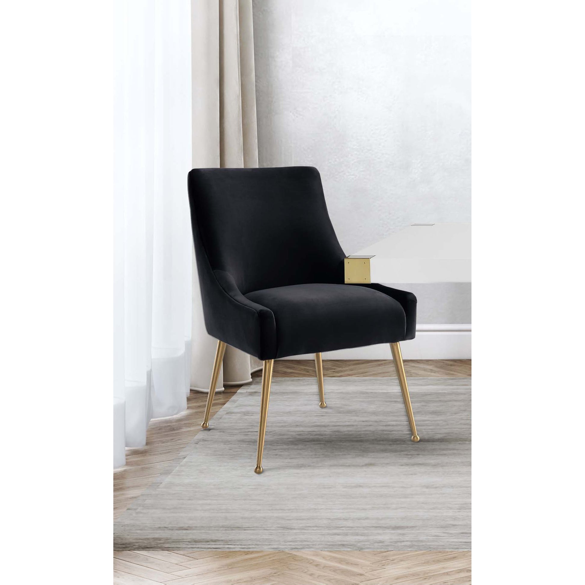 Beatrix Side Chair by TOV Furniture. Made from velvet in a modern style.