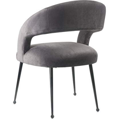 Rocco Dining Chair by TOV Furniture. Made from velvet, pine, stainless steel in a modern style.