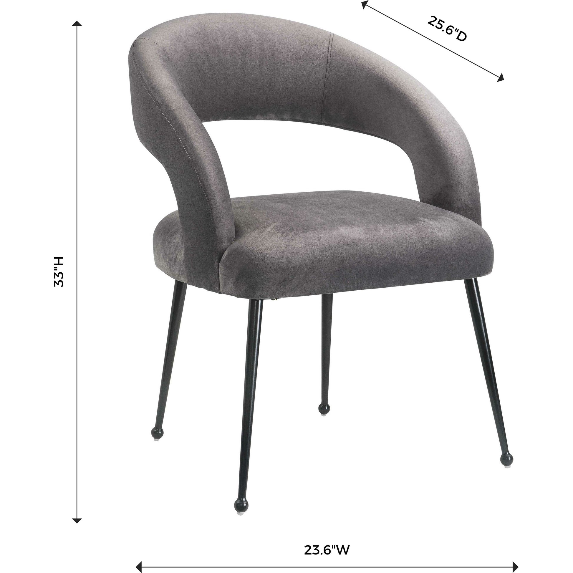 Rocco Dining Chair by TOV Furniture. Made from velvet, pine, stainless steel in a modern style.