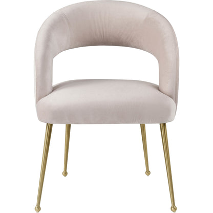Rocco Dining Chair by TOV Furniture. Made from velvet, pine, stainless steel in a modern style.