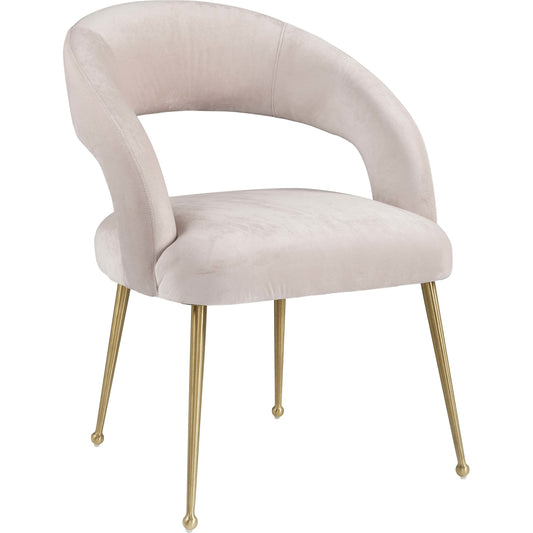 Rocco Dining Chair by TOV Furniture. Made from velvet, pine, stainless steel in a modern style.