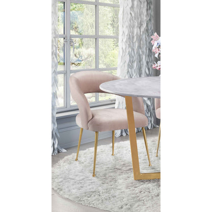 Rocco Dining Chair by TOV Furniture. Made from velvet, pine, stainless steel in a modern style.