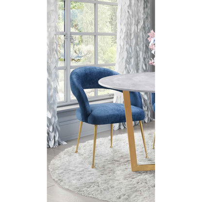 Rocco Dining Chair by TOV Furniture. Made from velvet, pine, stainless steel in a modern style.