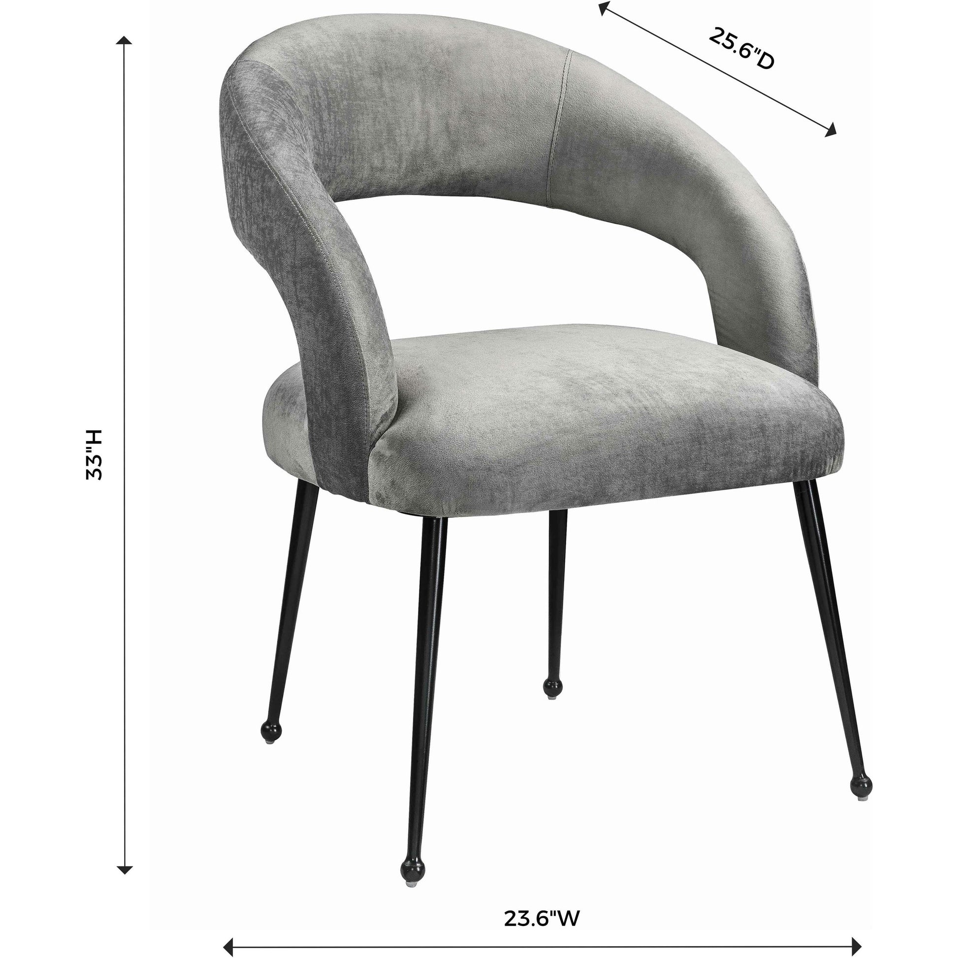 Rocco Dining Chair by TOV Furniture. Made from velvet, pine, stainless steel in a modern style.