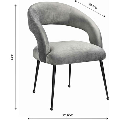 Rocco Dining Chair by TOV Furniture. Made from velvet, pine, stainless steel in a modern style.