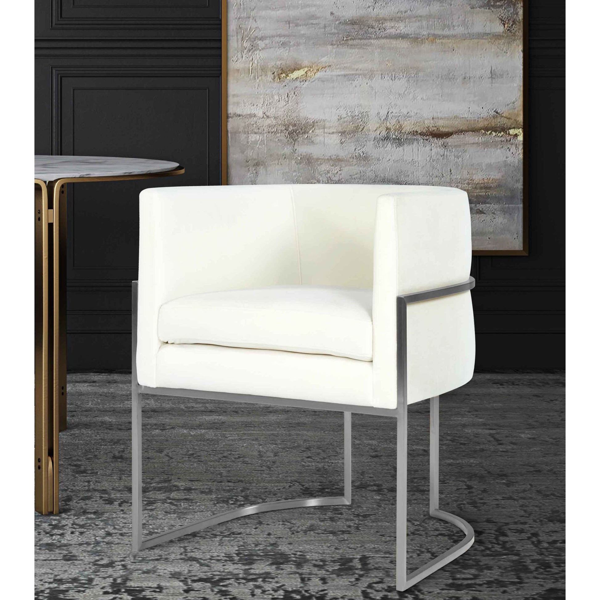 Giselle Dining Chair by TOV Furniture. Made from velvet in a modern style.