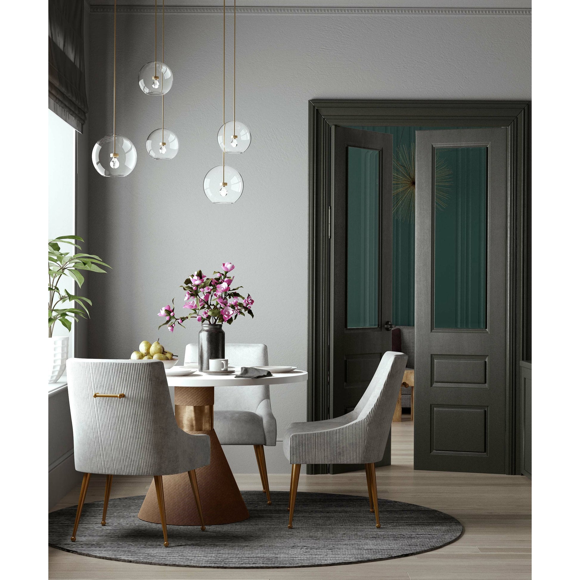 Rishi Round Table by TOV Furniture. Made from acacia in a modern style.