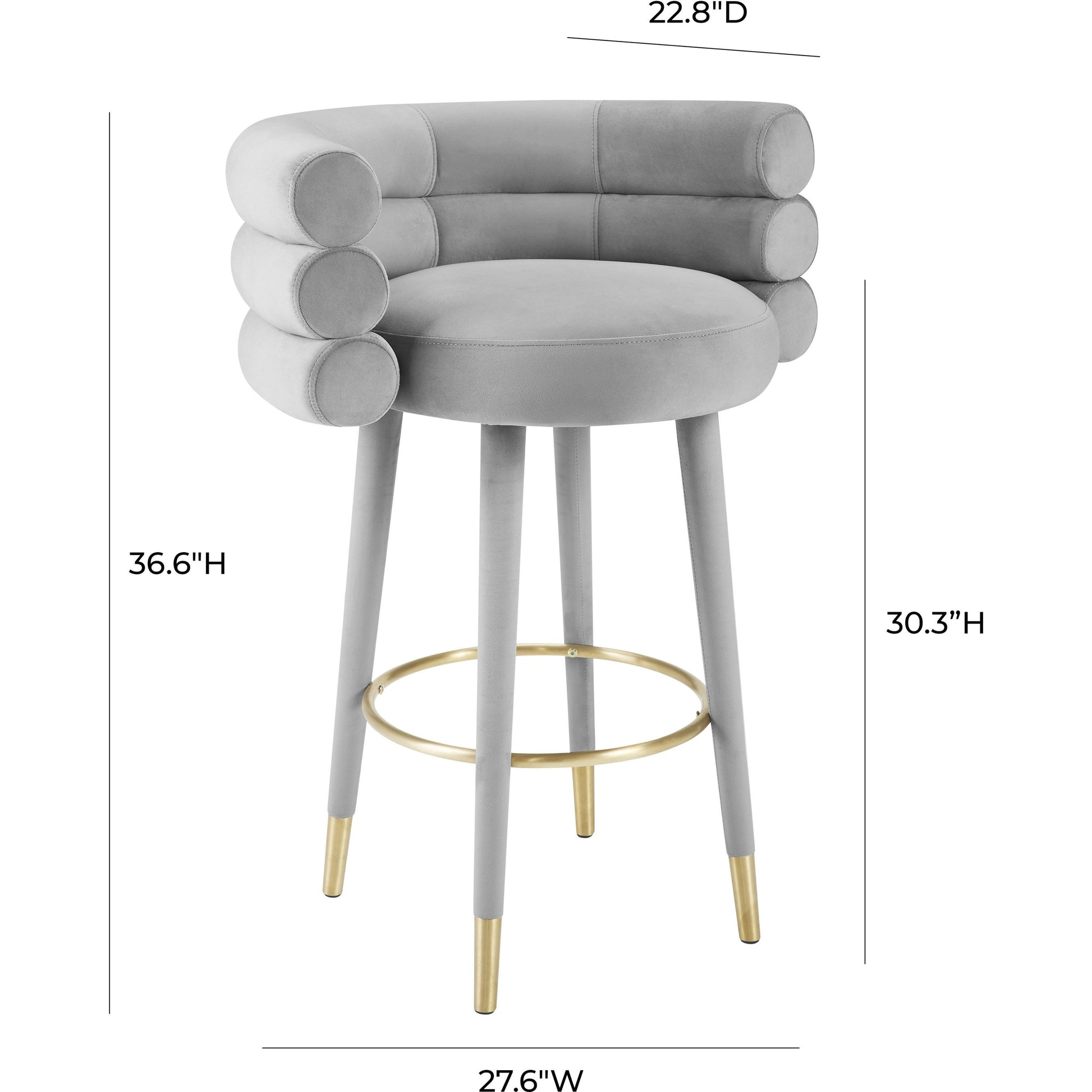 Betty Velvet Barstool by TOV Furniture. Made from unique in a modern style.