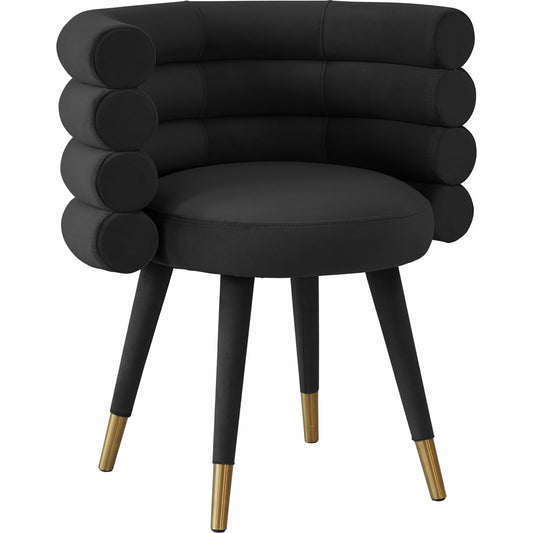 Betty Velvet Dining Chair by TOV Furniture in black. Made from velvet in a modern style.