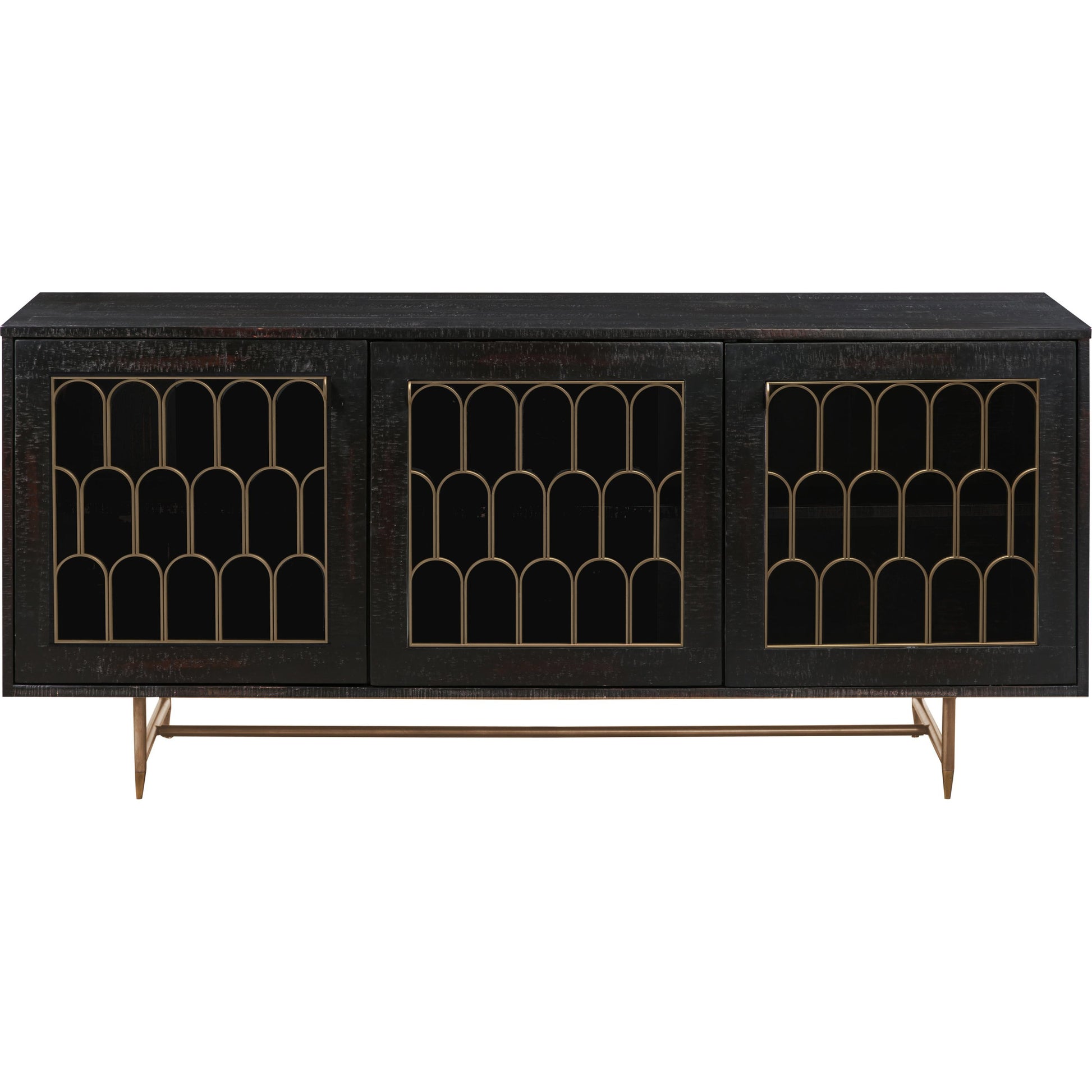 Gatsby Wood Buffet by TOV Furniture in natural and black. Made from acacia, steel, tempered glass in a modern style.
