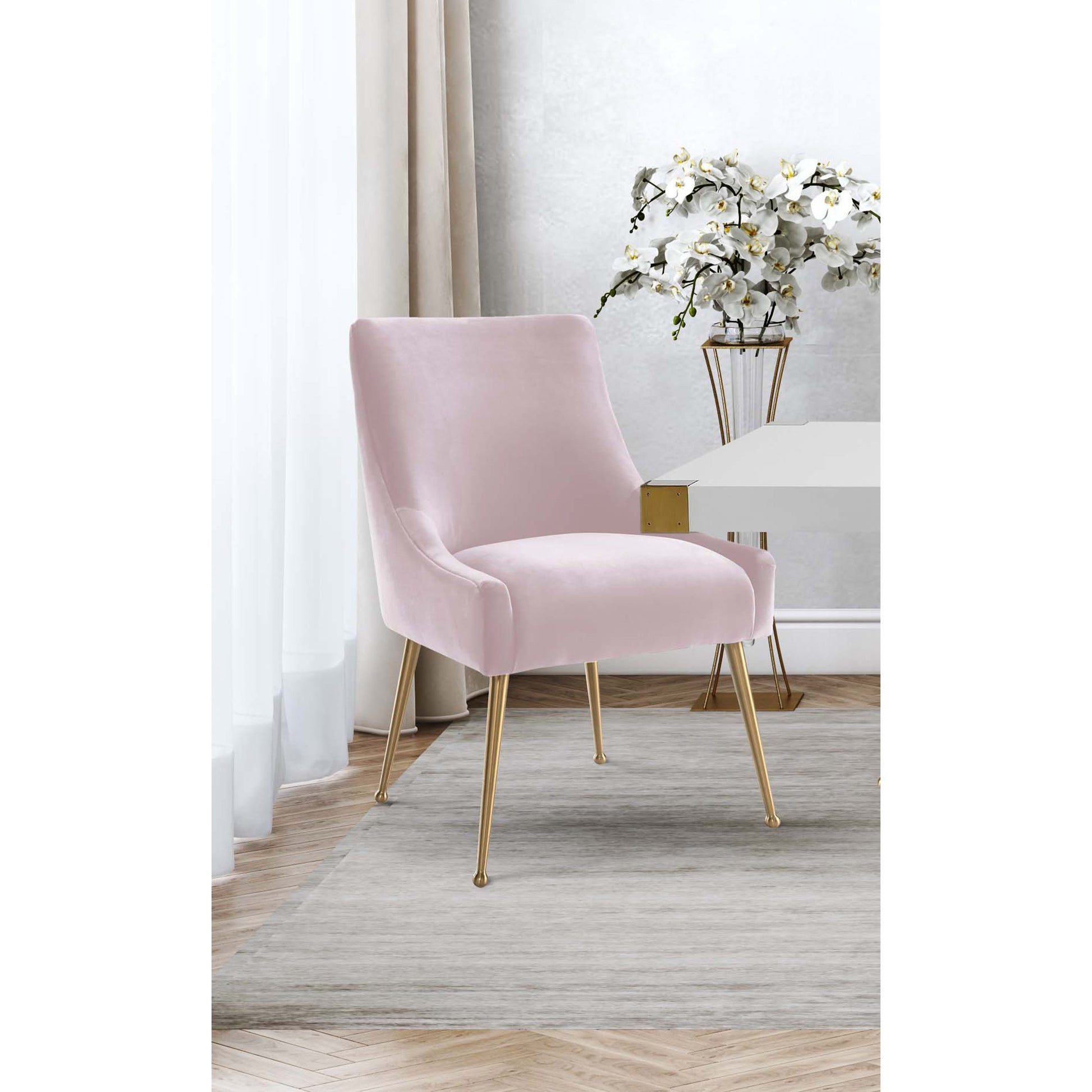 Beatrix Side Chair by TOV Furniture. Made from velvet in a modern style.