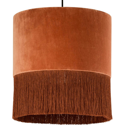 Atolla Tassel Pendant by TOV Furniture in brick. Made from cotton in a eclectic & global style.