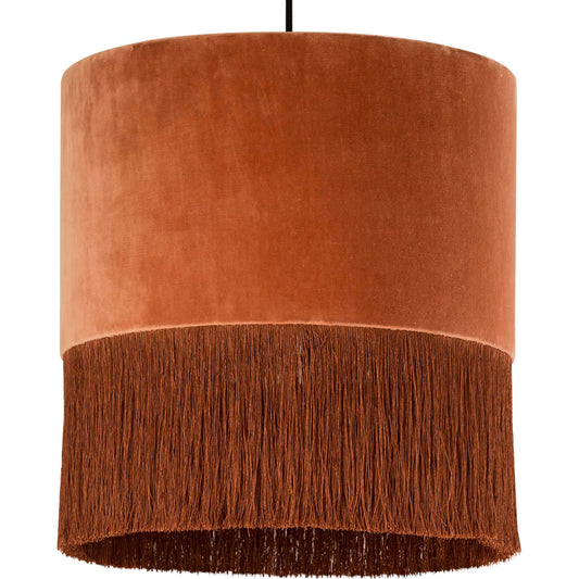 Atolla Tassel Pendant by TOV Furniture in brick. Made from cotton in a eclectic & global style.