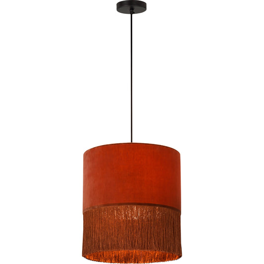 Atolla Tassel Pendant by TOV Furniture in brick. Made from cotton in a eclectic & global style.