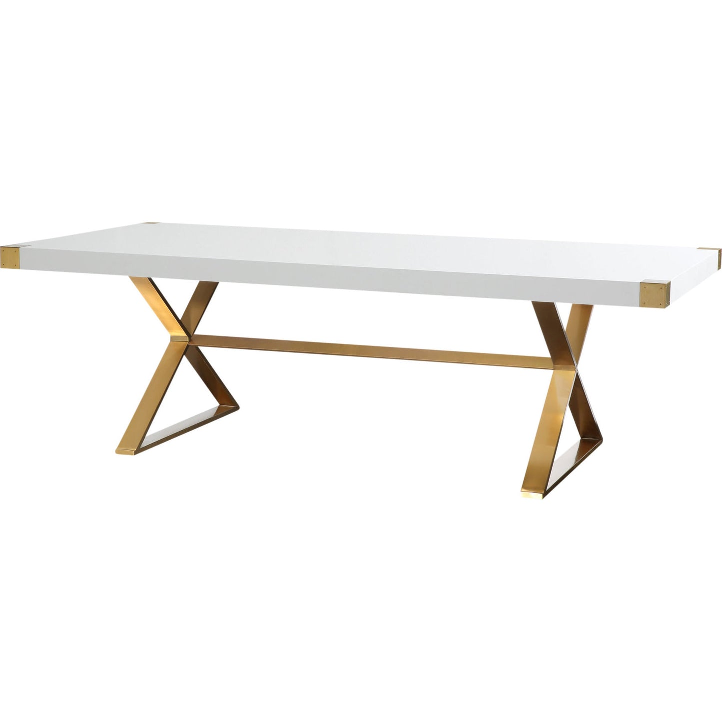 001 S-245242 | Primary Silo | Adeline Dining Table by TOV Furniture in white, gold. Made from mdf, stainless steel in a modern style.