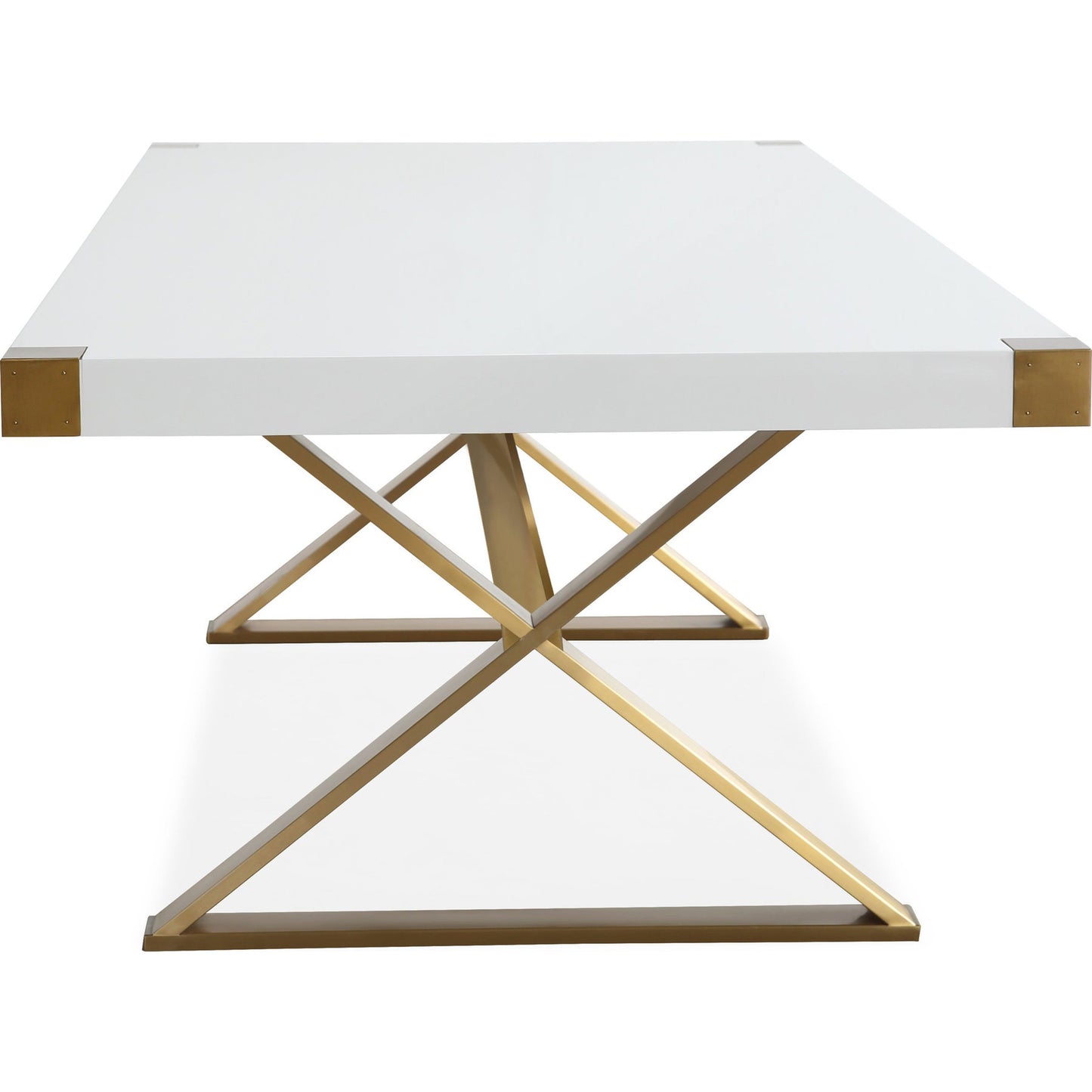 003 S-245242 | Additional Silo | Adeline Dining Table by TOV Furniture in white, gold. Made from mdf, stainless steel in a modern style.