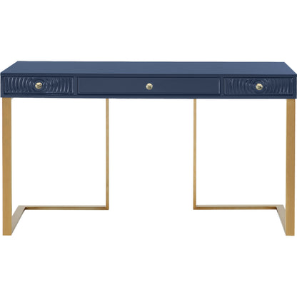 Janie Lacquer Desk by TOV Furniture in white. Made from mdf in a transitional style.