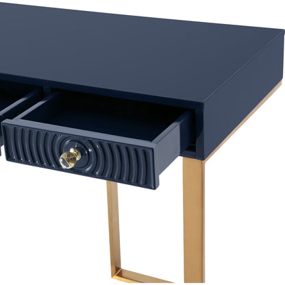 Janie Lacquer Desk by TOV Furniture in white. Made from mdf in a transitional style.