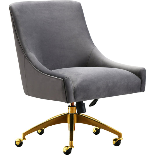 Beatrix Office Swivel Chair by TOV Furniture. Made from velvet, wood, stainless steel in a transitional style.